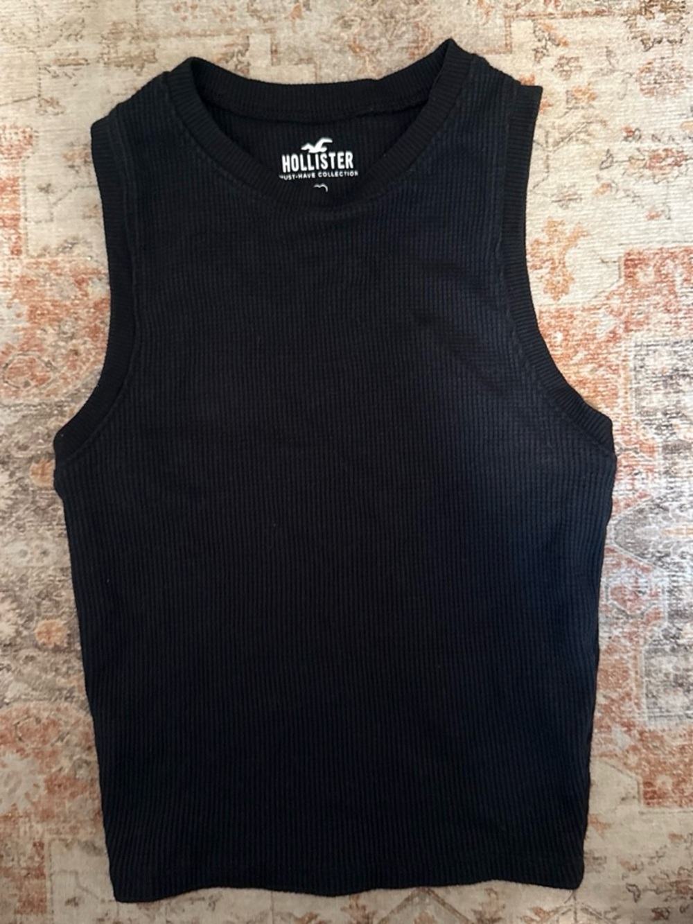Hollister Black Ribbed Sleeveless Top